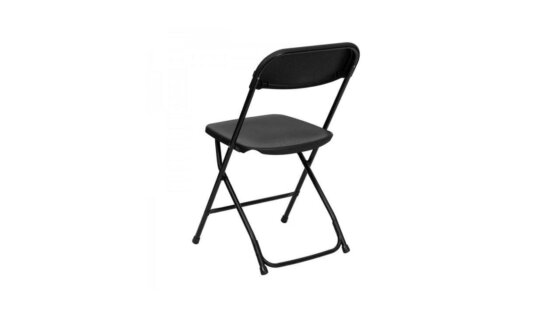 black foldable chairs