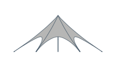 Single pillar star tent