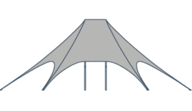 Double pillar star tents