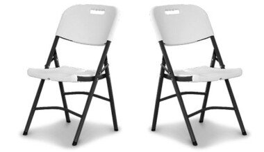 White folding chair for events